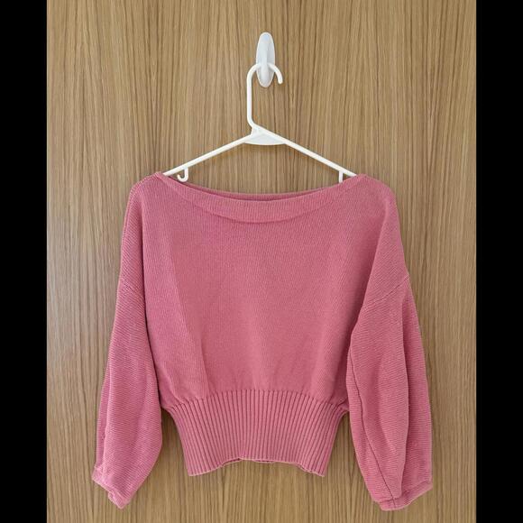 Anthropologie Cropped Balloon-Sleeve Pullover size small - Picture 5 of 9